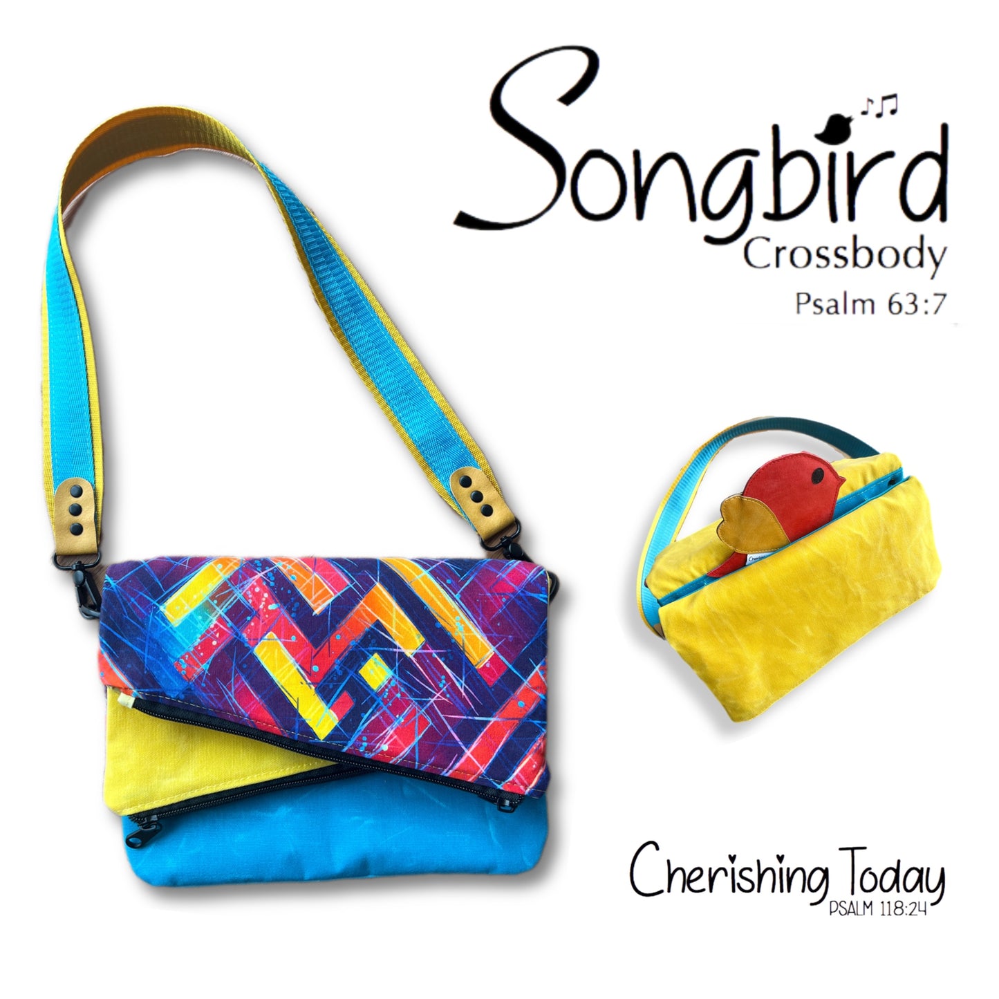 Songbird Crossbody PDF sewing pattern (includes SVGs & Projector)